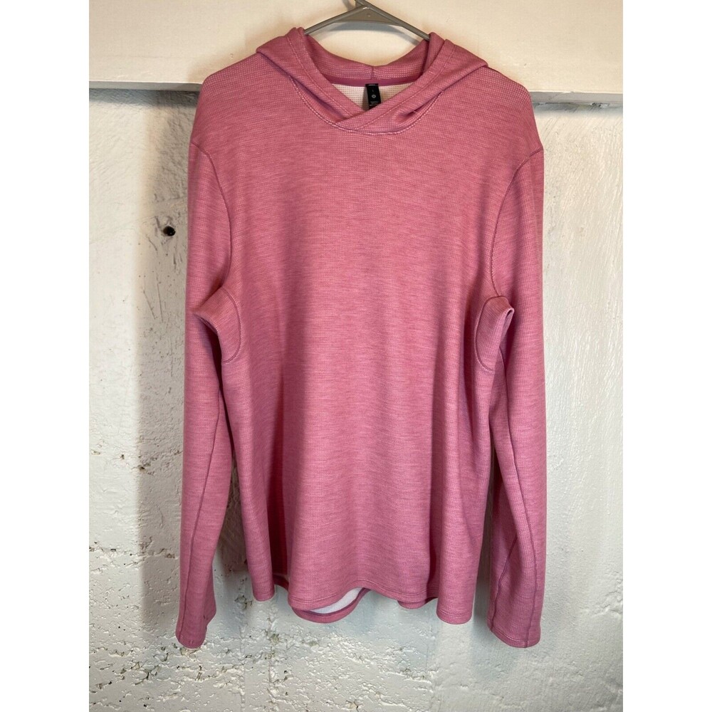 LULULEMON WOMENS LARGE PULLOVER PINK JERSEY HOODIE -